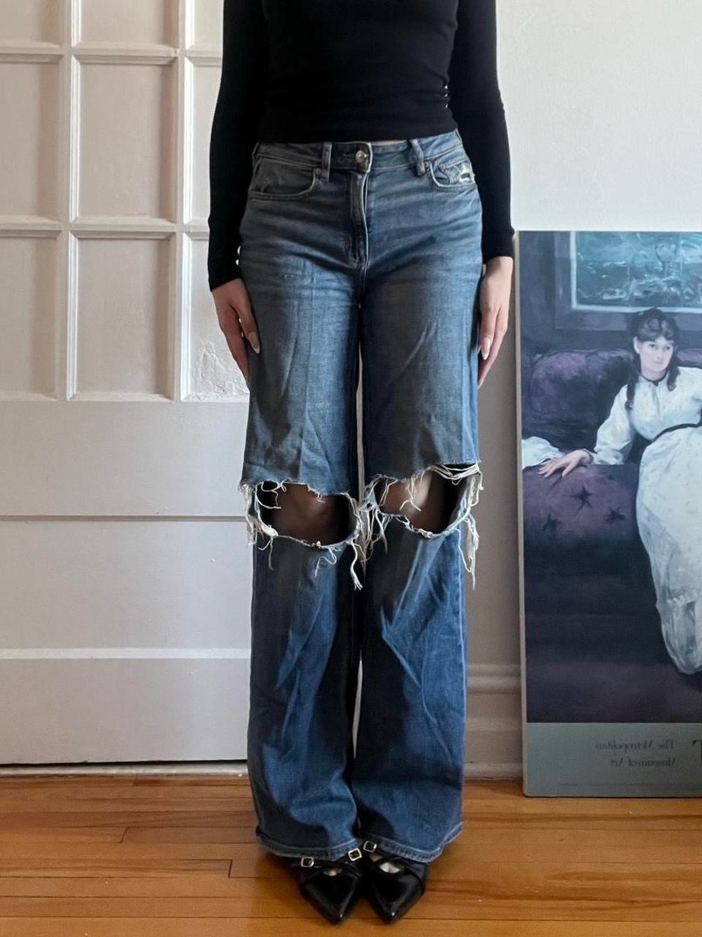 Ripped Baggy Flare American Eagle Jeans